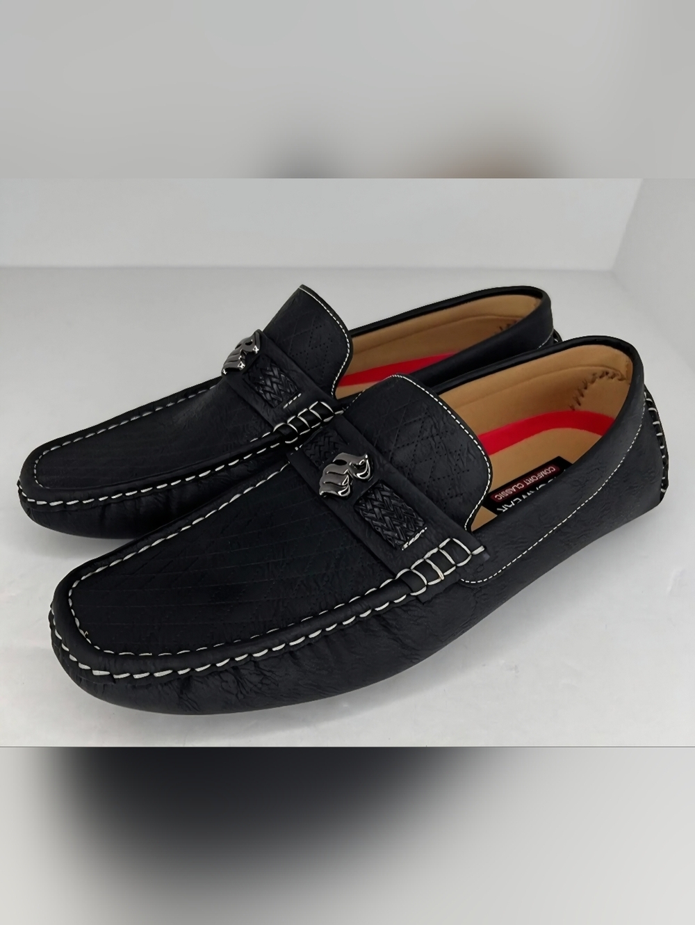 Rocawear Men's Laker Loafer Black Faux Leather Size 8.5 Retro Classy NWT